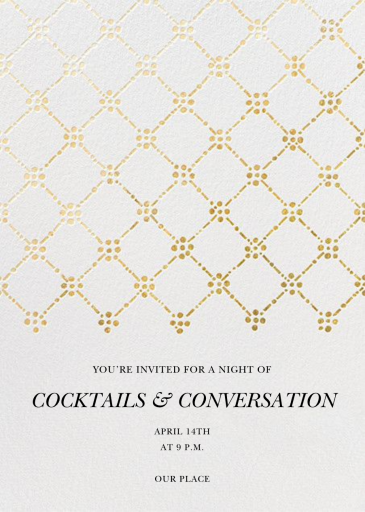 Pearl Embroidery (Tall) - Dinner Party Invitation by Oscar de la Renta