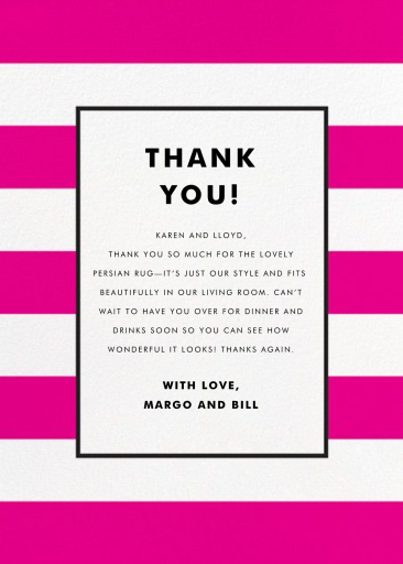 Stripe Suite (Stationery) - Thank You Card by kate spade new york