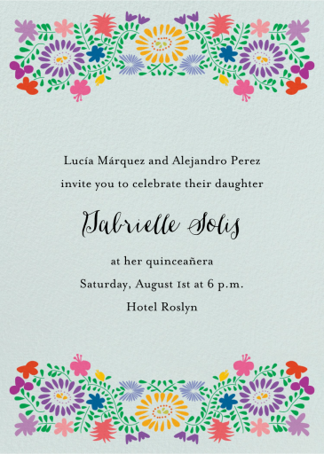 Oaxacan Flowers - Quinceañera Invitation by Paperless Post