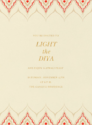 Silk Road - Diwali Invitation by Crane & Co.