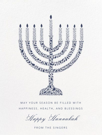 Vine Menorah - Crane - Hanukkah Card by Paperless Post