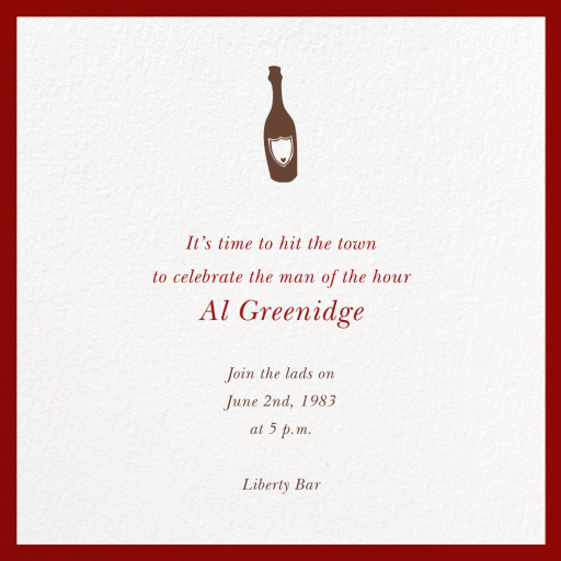 Red Square Border - Bachelor Party Invitation by Paperless Post