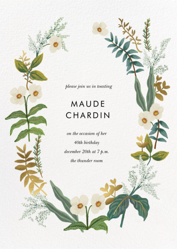 Meadow Garland - Launch Party Invitation by Rifle Paper Co.
