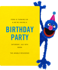 Hi, Grover - Birthday Invitation by Sesame Street