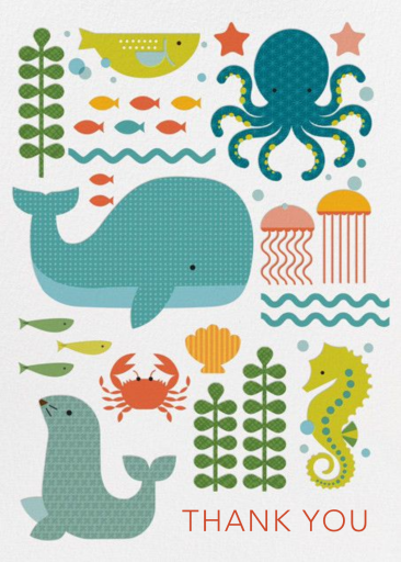 Ocean Parade - Petit Collage - Thank You Card by Petit Collage