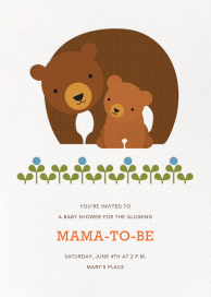 Mama and Cub - Baby Shower Invitation by Petit Collage