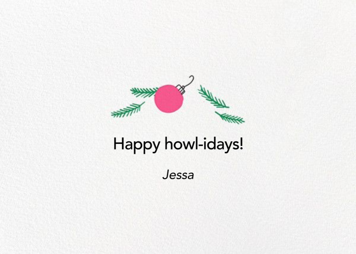 Feliz Naughty Dog - Christmas Card by Hello!Lucky - Back