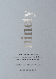 Sideways Lettering - 90th Birthday Invitation by Paperless Post