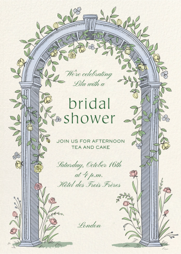Garden Arch - Bridal Shower Invitation by Martha Stewart