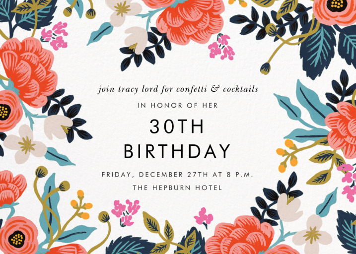 Birch Monarch (Frame) - 30th Birthday Invitation by Rifle Paper Co.