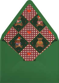 Christmas Teddy Bear Invitation Envelope