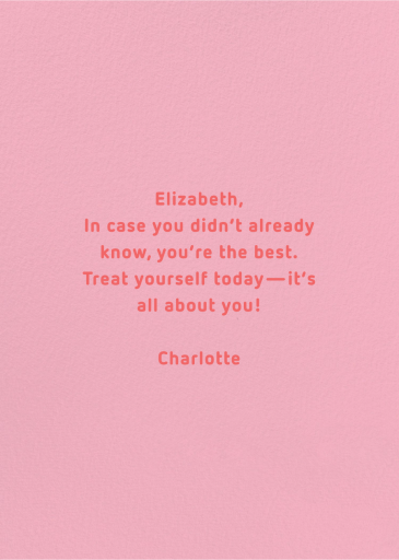 I Love Me (Lonely Palm Ranch) Galentine's Day card by Red Cap Cards - Back