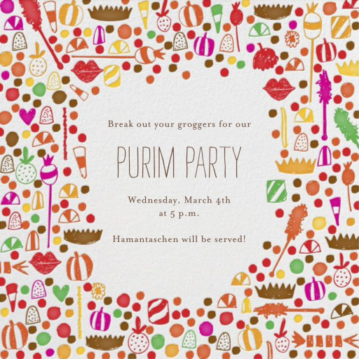 Your Teeth Will Rot (Purim) - Invitation by Mr. Boddington's Studio