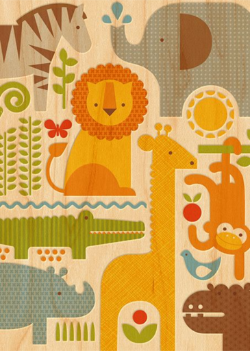Safari Parade Invitation (Double-sided) - Baby Shower Invitation by Petit Collage
