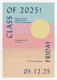 Sunset Stripes - Graduation Party Invitation by Gold Rush Paper