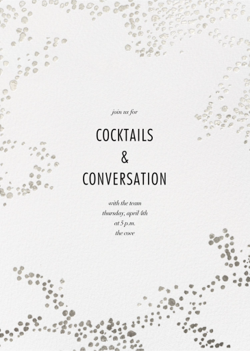 Metallic Paint Splatter - Cocktail Party Invitation by Kelly Wearstler