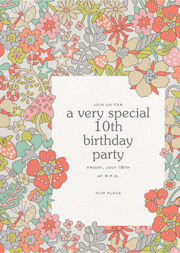 Flower Tops - Birthday Invitation by Liberty