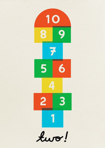 Hopscotch - First Birthday Invitation by The Indigo Bunting