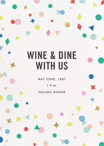 Star, Circle, and Triangle Confetti - Party Invitation by Meri Meri