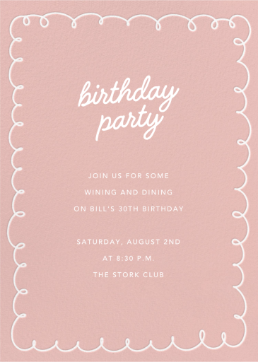 Squiggle Border - Birthday Invitation by Sugar Paper