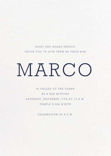 Winston - Bar & Bat Mitzvah Invitation by Paperless Post