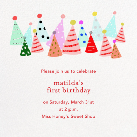 Party Hats - First Birthday Invitation by Ashley G