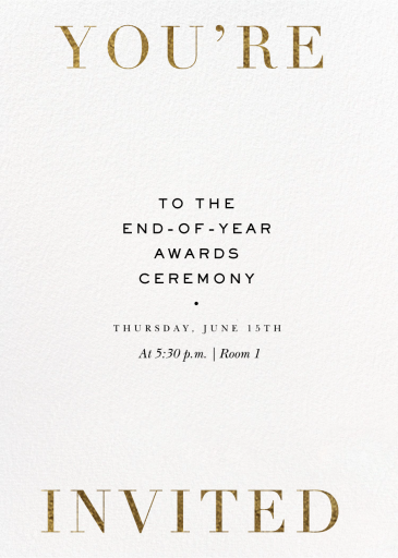 Endlong - Awards Ceremony Invitation by Paperless Post