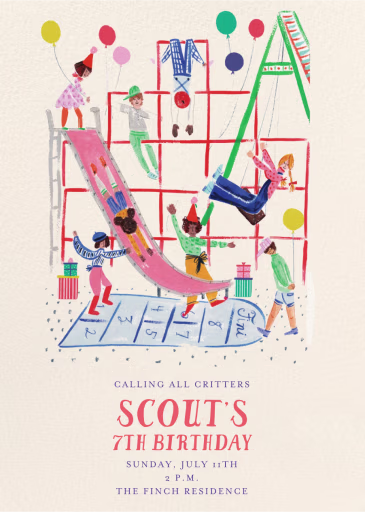 Jungle Gym Jamboree - Birthday Invitation by Mr. Boddington's Studio