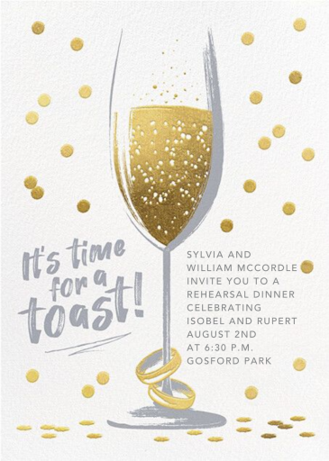 Golden Toast - Rehearsal Dinner Invitation by Paperless Post