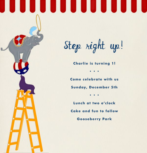 Circus Pyramid - First Birthday Invitation by Paperless Post