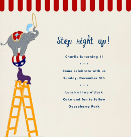 Circus Pyramid - First Birthday Invitation by Paperless Post