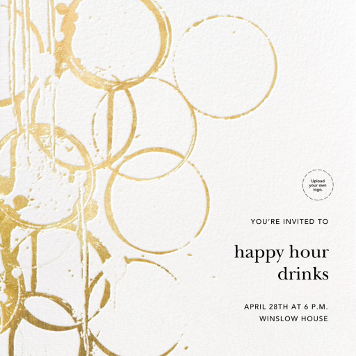 Metallic Circles Watermark - Happy Hour Invitation by Kelly Wearstler