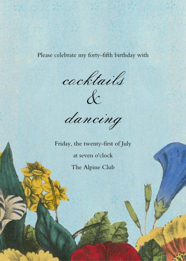 Scrapbook Flowers (Invitation) - Garden Party Invitation by John Derian