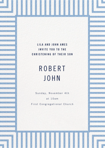 Seersucker Stripe - Baptism & Christening Invitation by kate spade new york