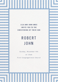 Seersucker Stripe - Baptism & Christening Invitation by kate spade new york