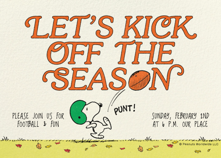 Snoopy Football Game Invitation