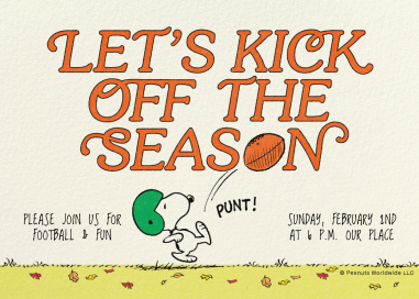 Snoopy Football Game Invitation