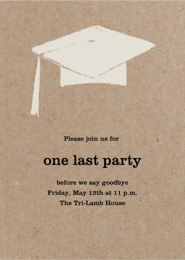 Textured Mortar Board - Graduation Party Invitation by Paperless Post