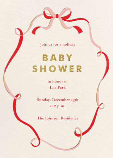 Twirling Bow - Baby Shower Invitation by Meri Meri