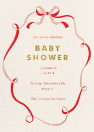 Twirling Bow - Baby Shower Invitation by Meri Meri