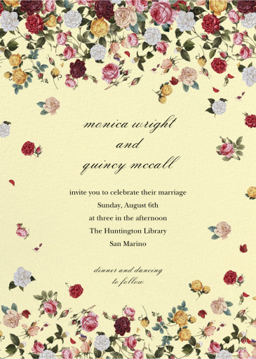 Tossed Roses - Invitation by Oscar de la Renta