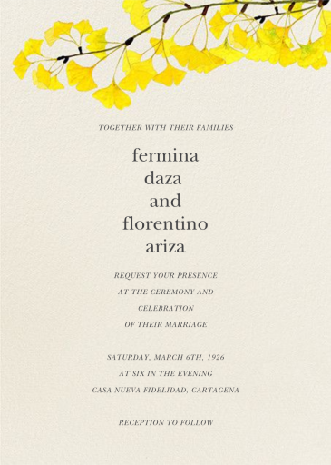 Gingko - Wedding Invitation by Felix Doolittle