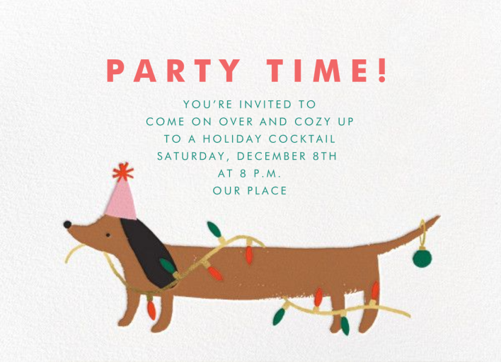 Seasonal Sausage - Holiday Party Invitation by Meri Meri