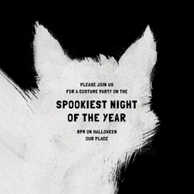 Minimalist Black Cat Invitation