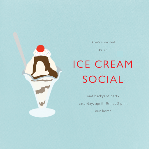 Ice Cream Sundae - Ice Cream Social Invitation by Paperless Post