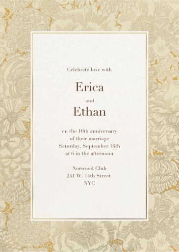 Heritage Blooms - Anniversary Invitation by Liberty