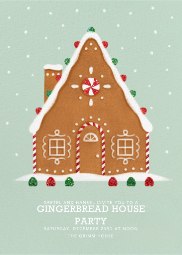 Gingerbread Chalet - Christmas Party Invitation by Paperless Post