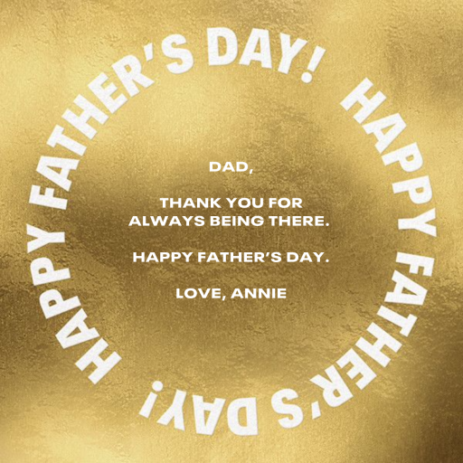 Gold Record - Father's Day Card by Paperless Post - Back