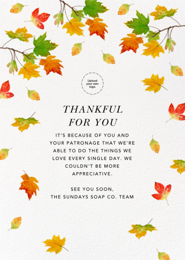 Falling Foliage - Business Thanksgiving Card by Felix Doolittle