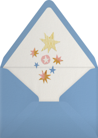 Sobre para invitaciones de bebé con motivos de la luna y las estrellas
